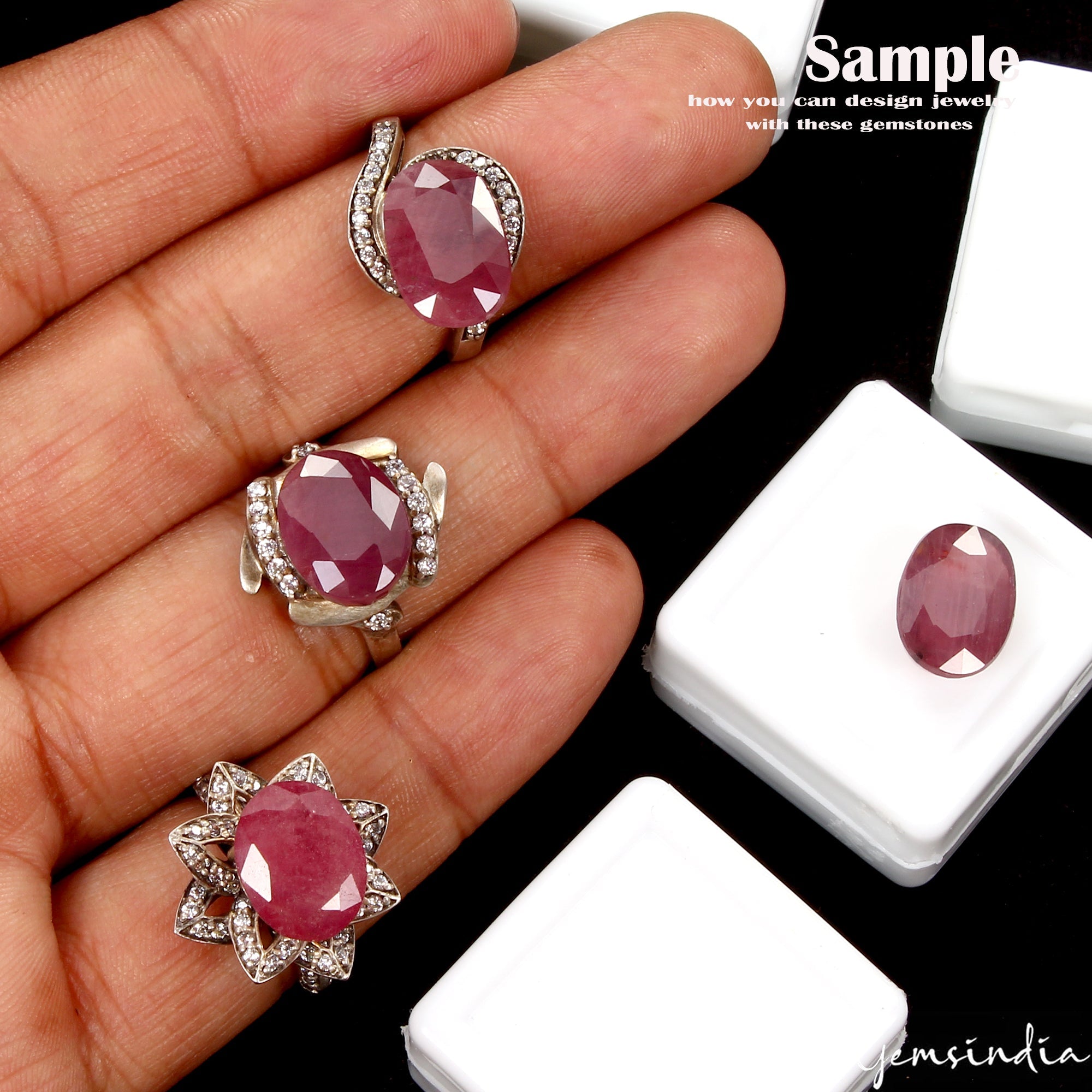 32 Ct/4 Pc Natural Mozambique Red Ruby Oval Cut 12-14mm Loose Ring Size Gemstone
