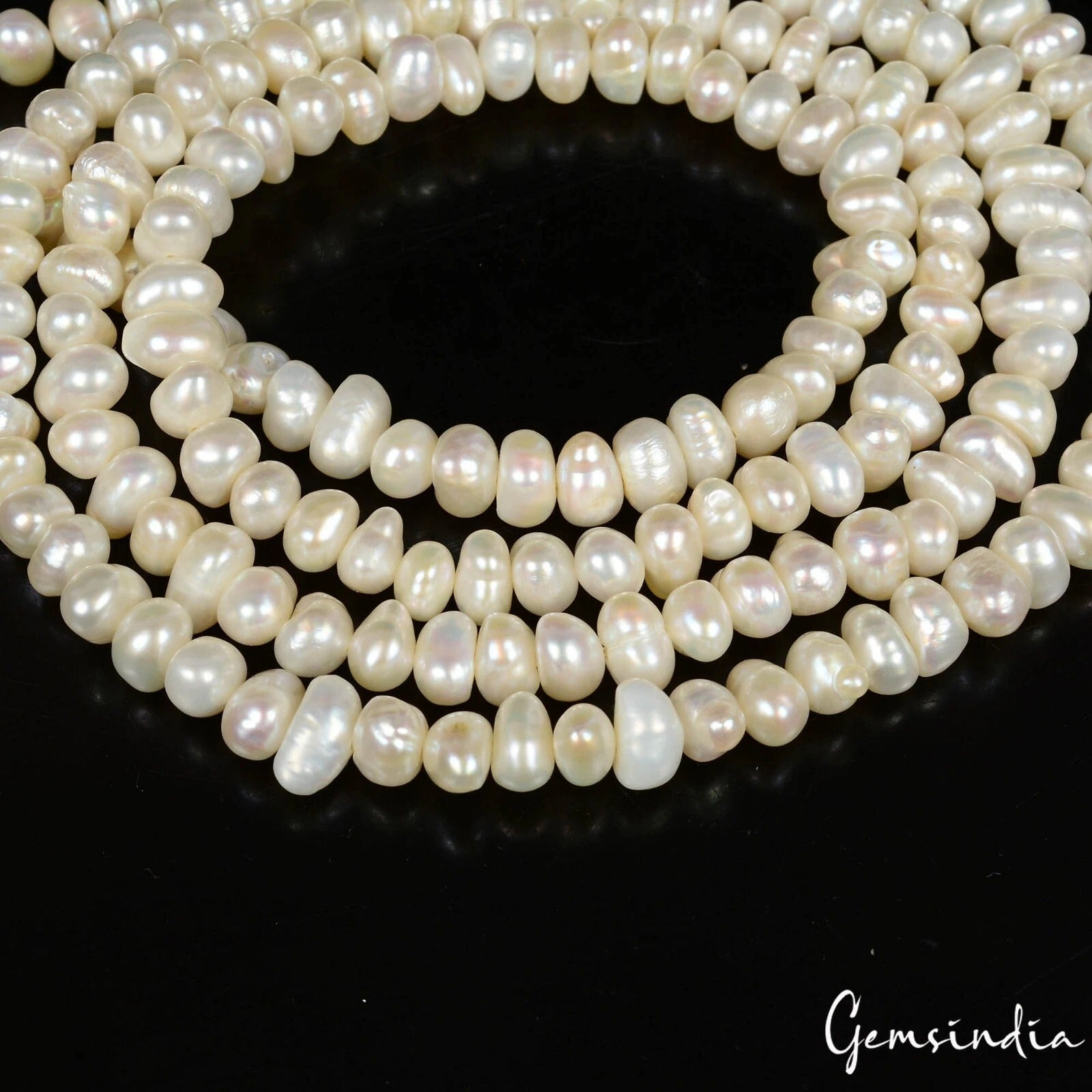 Pearl Beaded Strand, Untreated — 5mm to 7mm, 170.00 Ct, India
