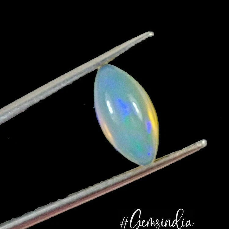 Natural Ethiopian Opal Blue Shine Marquise Cab Loose Gems For Jewelry 1.50 Cts