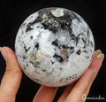3640 Ct. Natural Moonstone With Black Tourmaline Crystal Mineral Healing Sphere