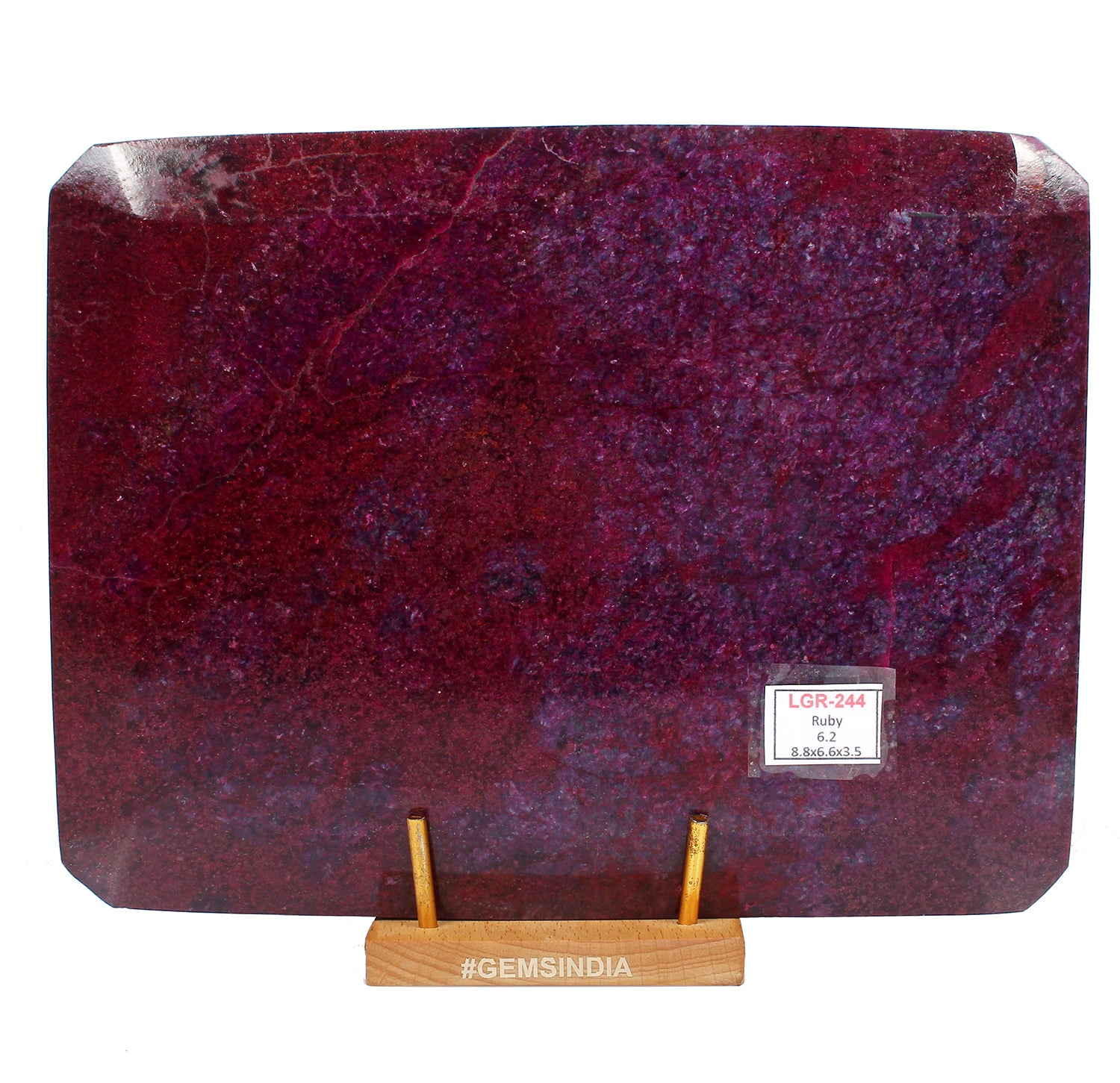 Ruby Loose Gemstone, Octagon cut, Color Enhanced — 8.8 x 6.6 x 3.5 Inch, 31000 Ct (6.2 Kg)