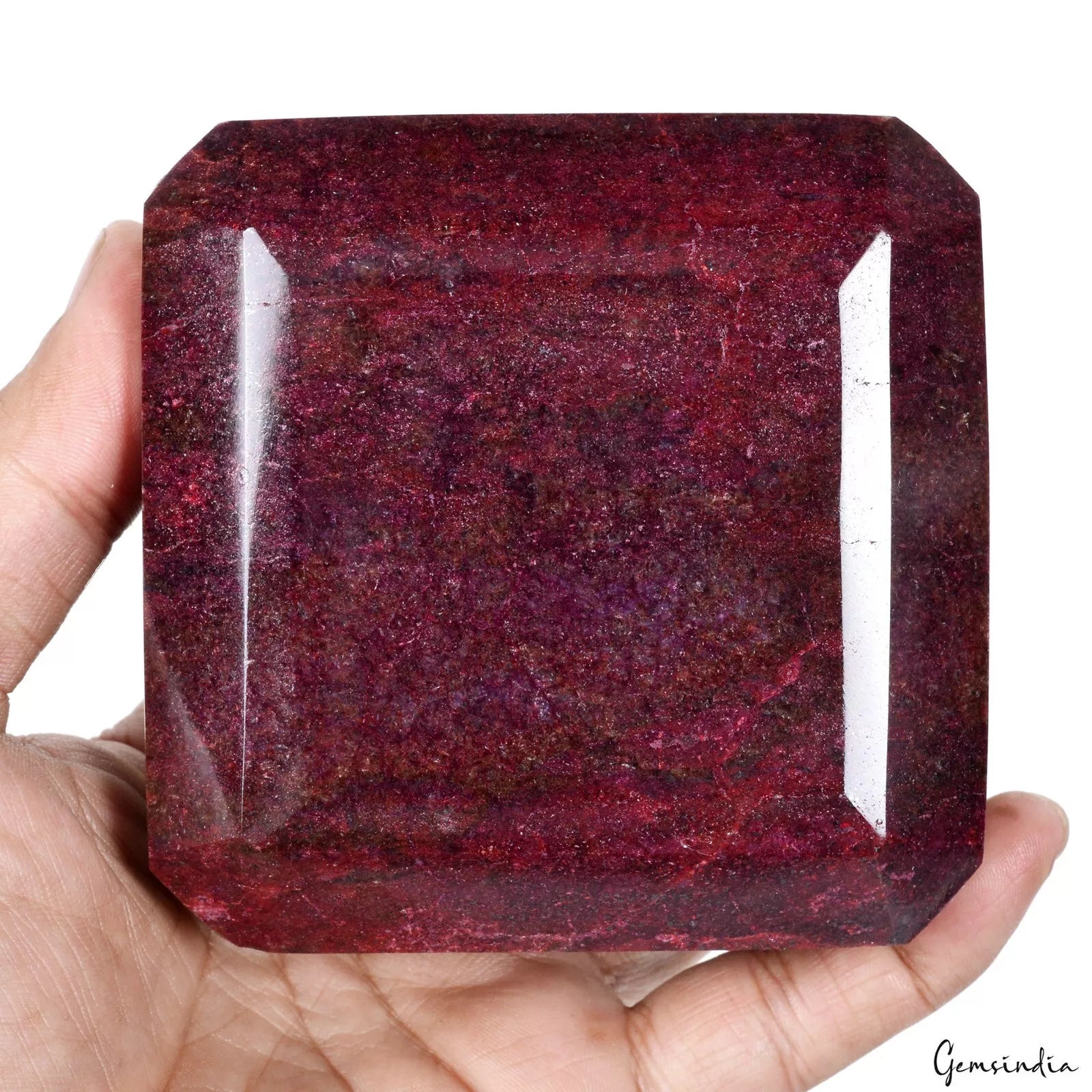 1.2 Kilo Natural Red Ruby Huge Octagon Faceted Madagascar Museum size Gemstone