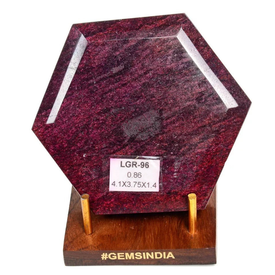 Ruby Loose Gemstone, Hexagon Cut, Color Enhanced — 4.1X3.75X1.4 Inches, 4300 Ct (0.86 Kg), Madagascar