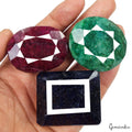 1370 Ct Natural Red Beryl, Blue Sapphire & Green Emerald Loose Mix Cut Gemstones