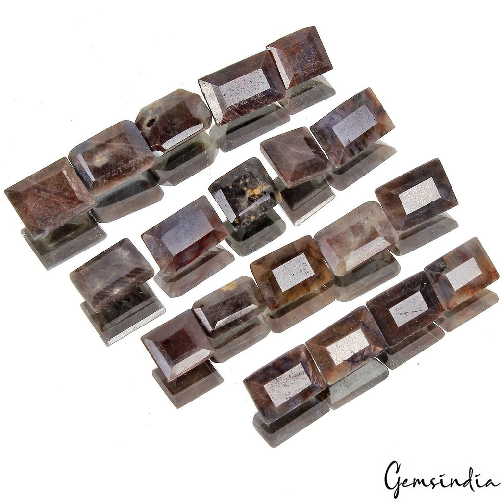 Certified 146.70 Ct/19 Pcs Natural Untreated Brown Red Sapphire Baguette Cut Gem
