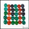 100 Ct/30 Pcs Natural Multi Color Onyx Agate Oval Cab Loose Gems Lot For Jewelry