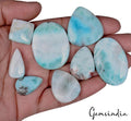 300 Ct Natural Untreated Larimar Mix Cab Loose Gemstone Lot 8 Pc For Jewelry