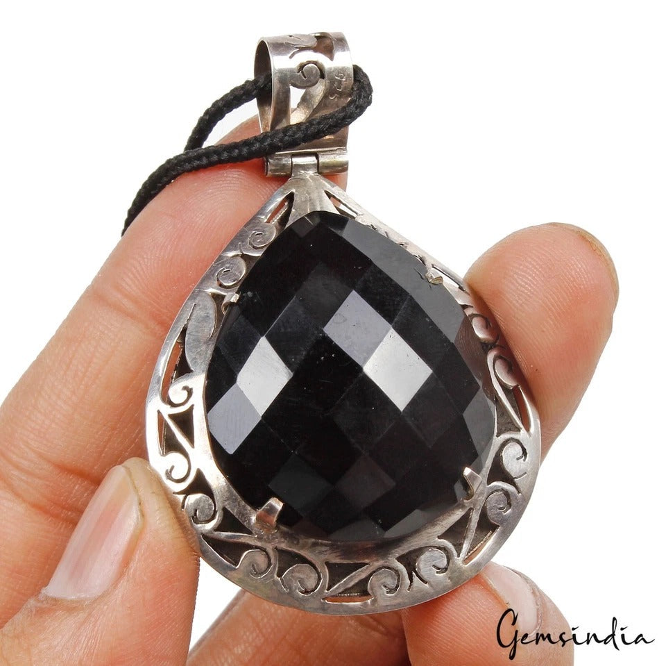 30.20 Grams Natural Brown Smoky Quartz Huge 925 Silver Hand made Pendant Jewelry