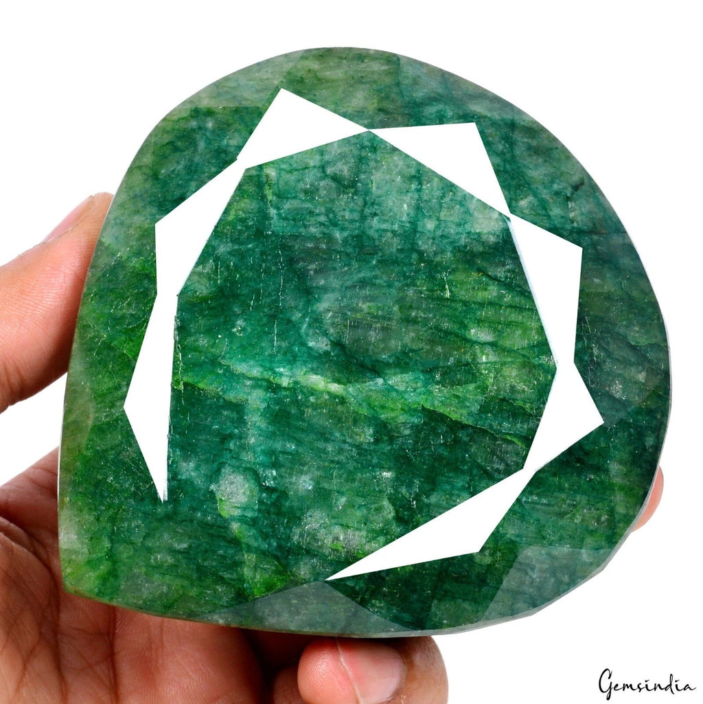3360 Ct Natural Green Brazilian Emerald Pear Faceted Earth Mined Huge Size Gem