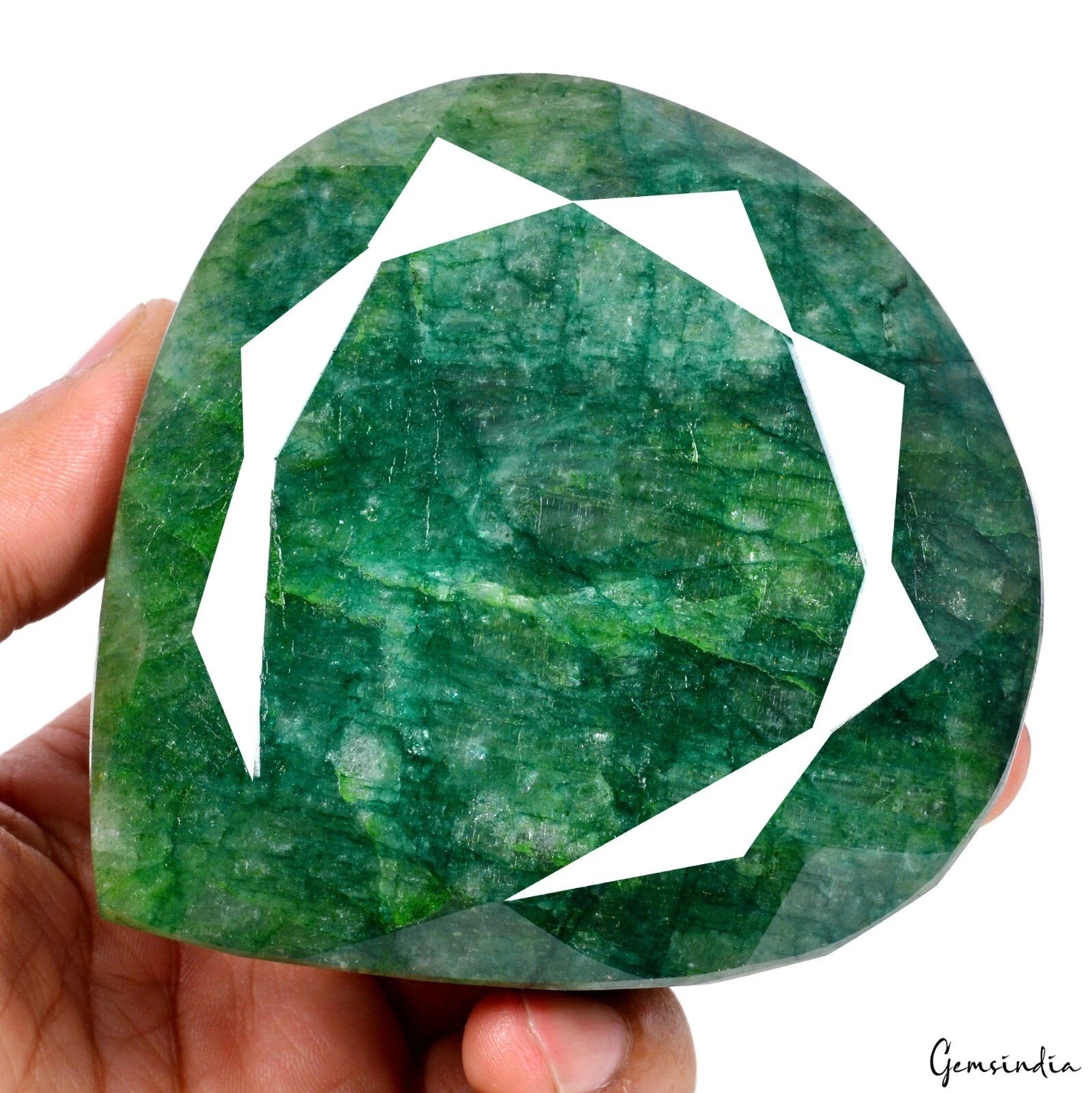 3360 Ct Natural Green Brazilian Emerald Pear Faceted Earth Mined Huge Size Gem