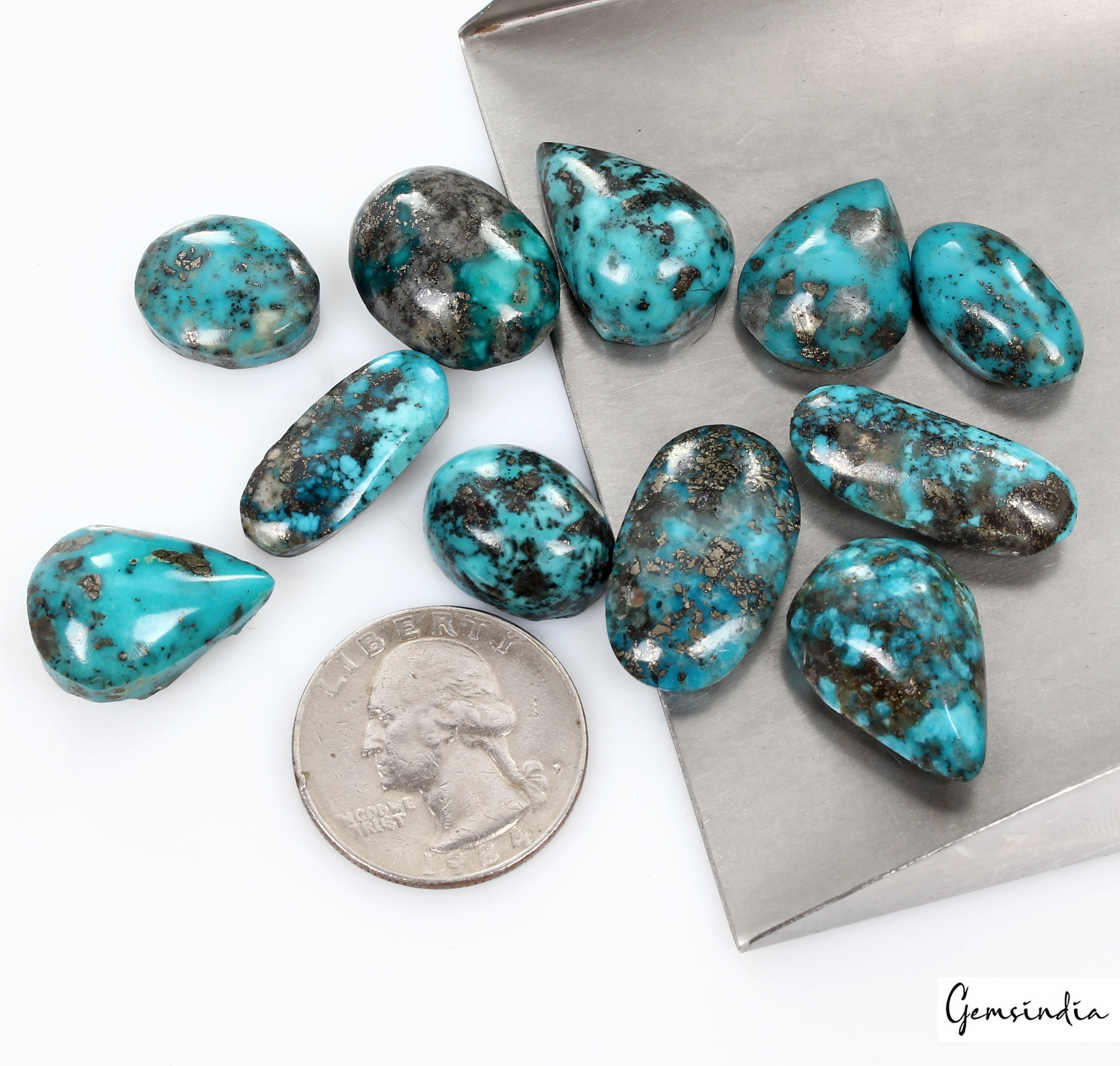 11 Persian Turquoise Neyshabur Cabochon Lot Not Stabilized, %100 Natural 16-25mm