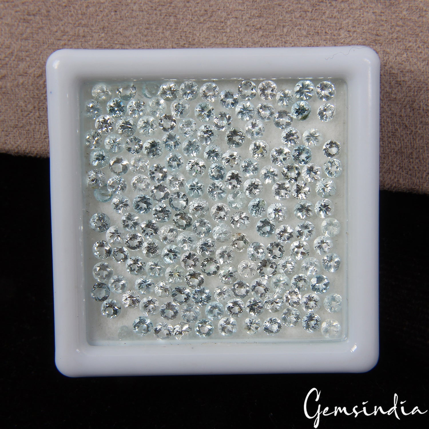 Round Cut Natural Unheated Nice Blue Aquamarine 9.80 ct 2mm 156 pcs Lot Gemstone