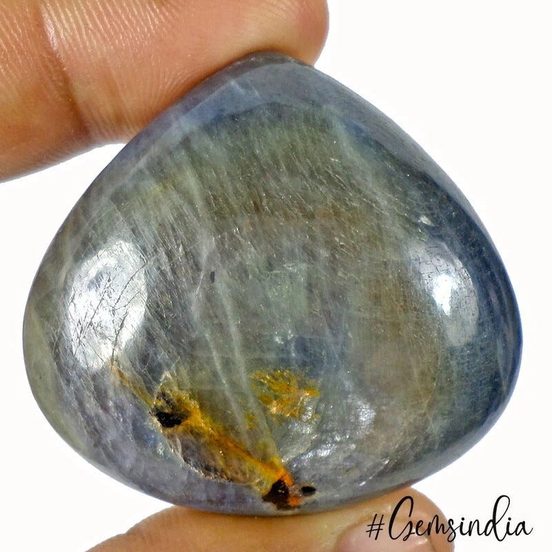 380 Ct Natural Blue Grey Sapphire Pear Cab Pendant Size Certified Loose Gems