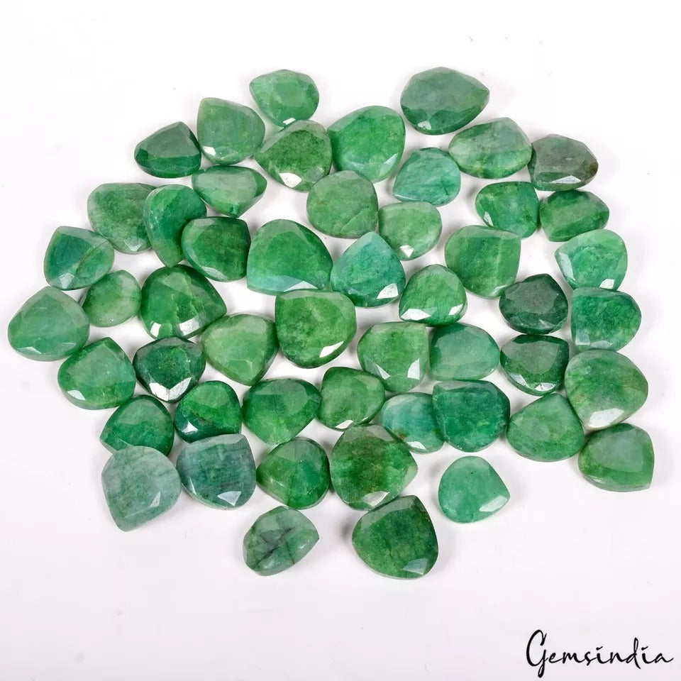 Emerald Loose Gemstone, Color Enhanced, Green — 12mm to 17mm, 500 Ct, Brazil