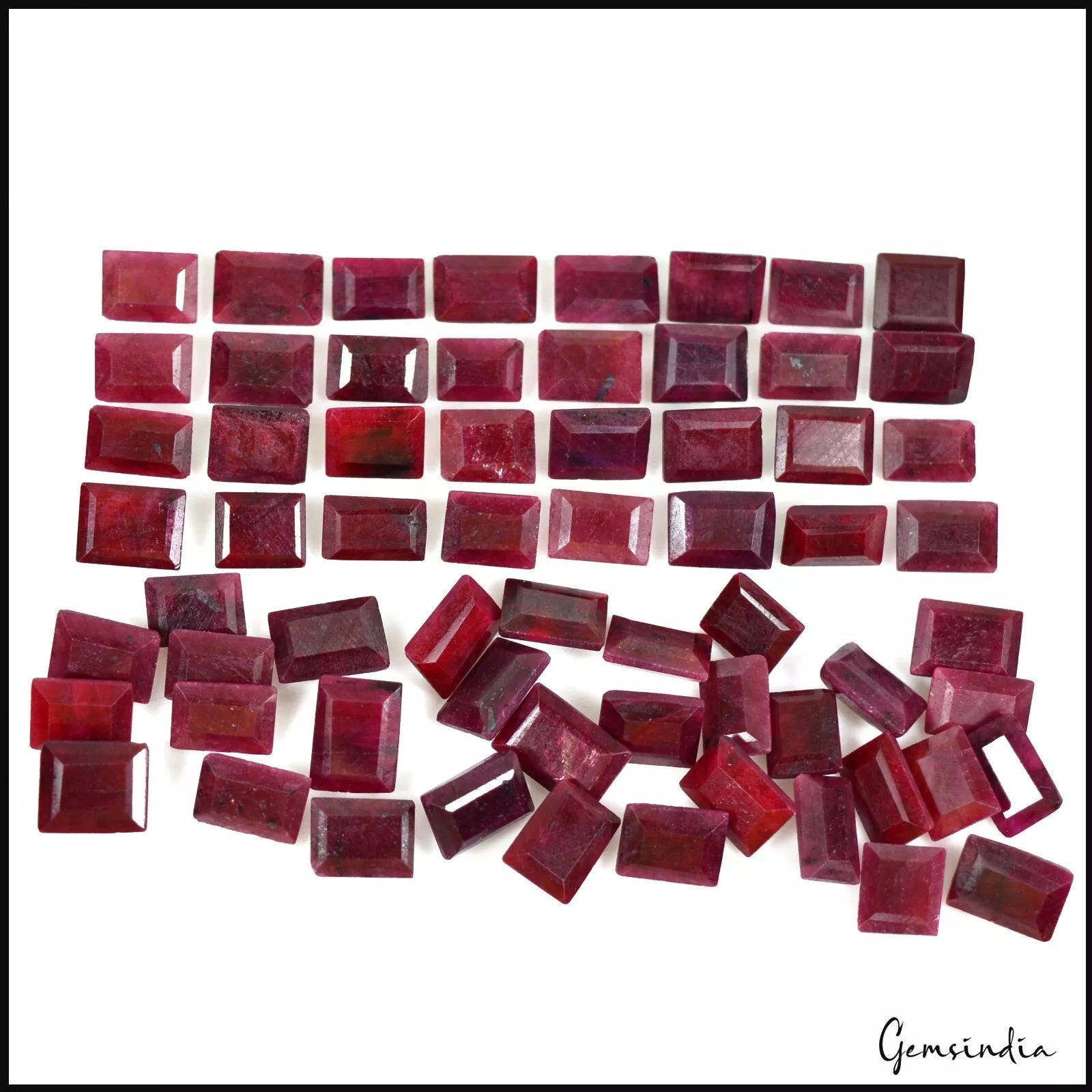Ruby Lot, Loose Gemstone, Color Enhanced, Red — 64 Pieces, 10mm to 13mm, 500 Ct