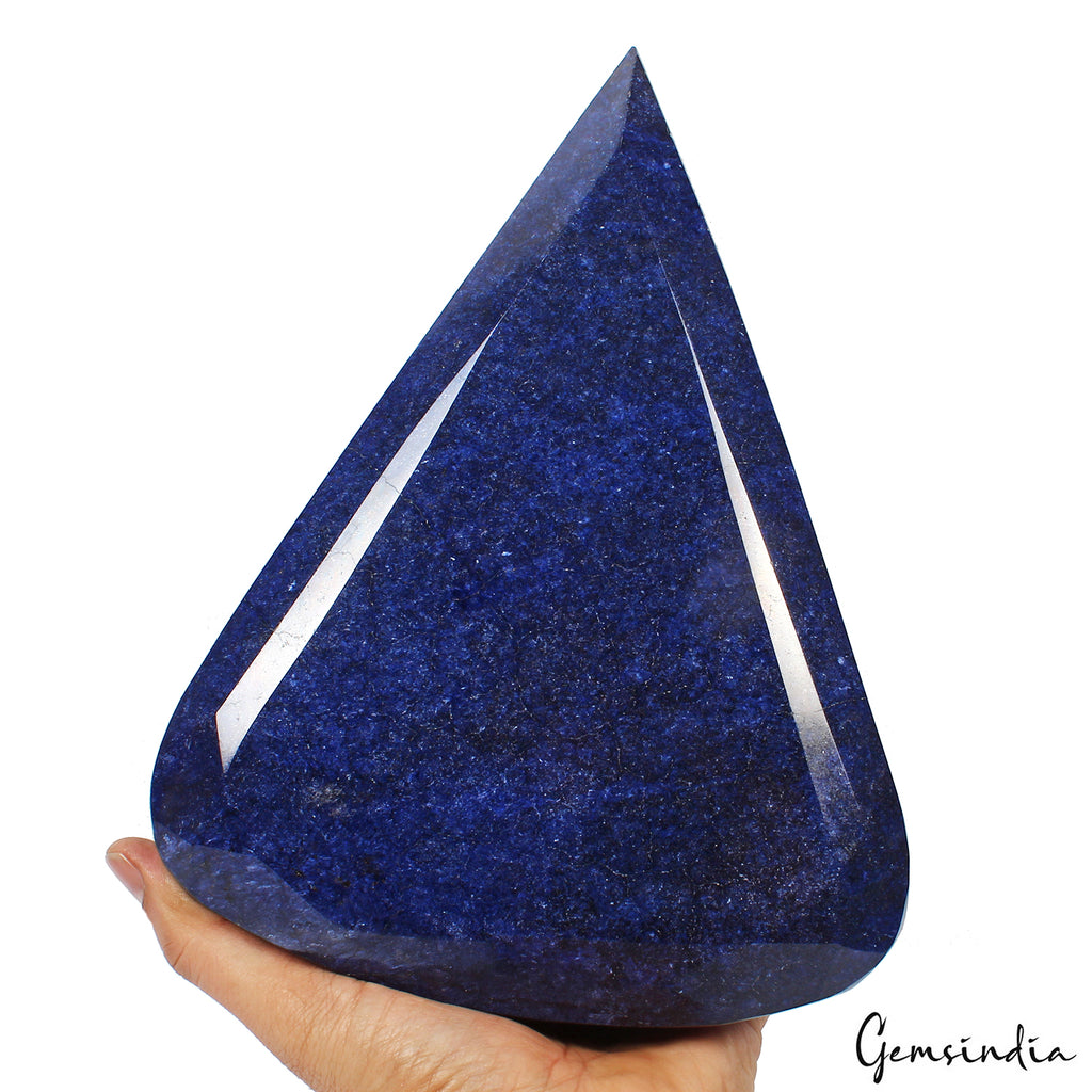 Blue Sapphire Rough, Pear Cut, Color Enhanced — 9.1x7x3.2 Inches, 5.5 Kg (27500 Ct), Madagascar