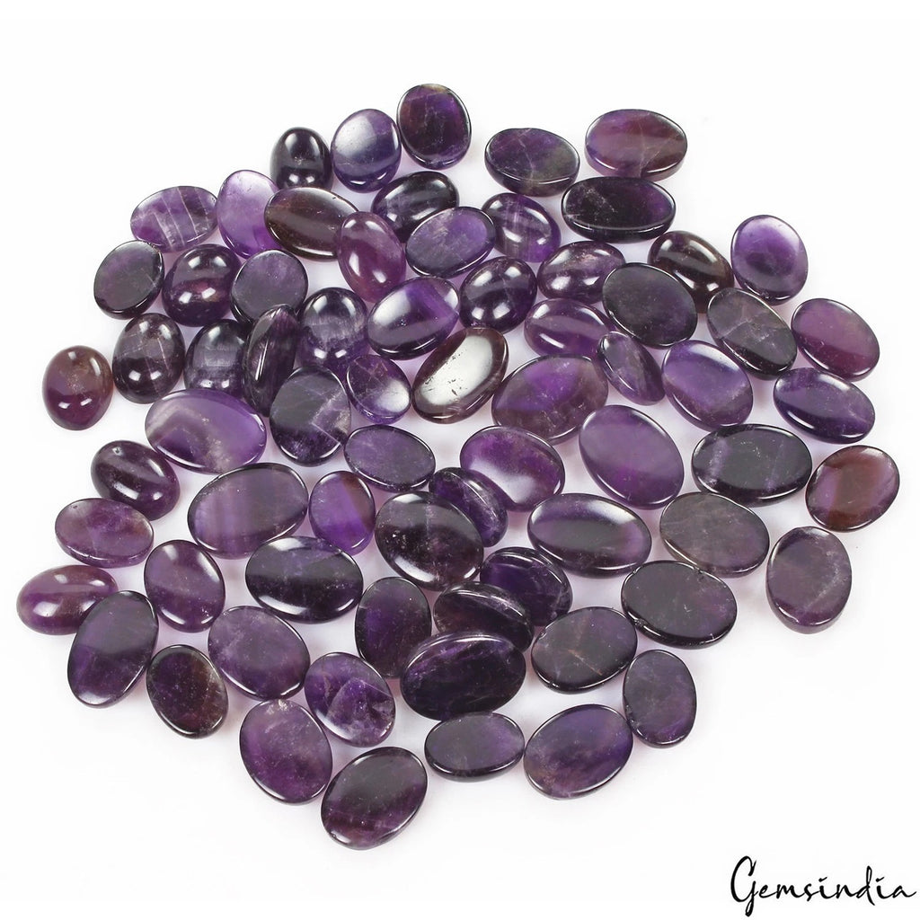 Amethyst Lot, Cabochon, Mix Cabochon, Untreated — 70 Pieces, 18mm to 22mm, 1050 Ct, Madagascar