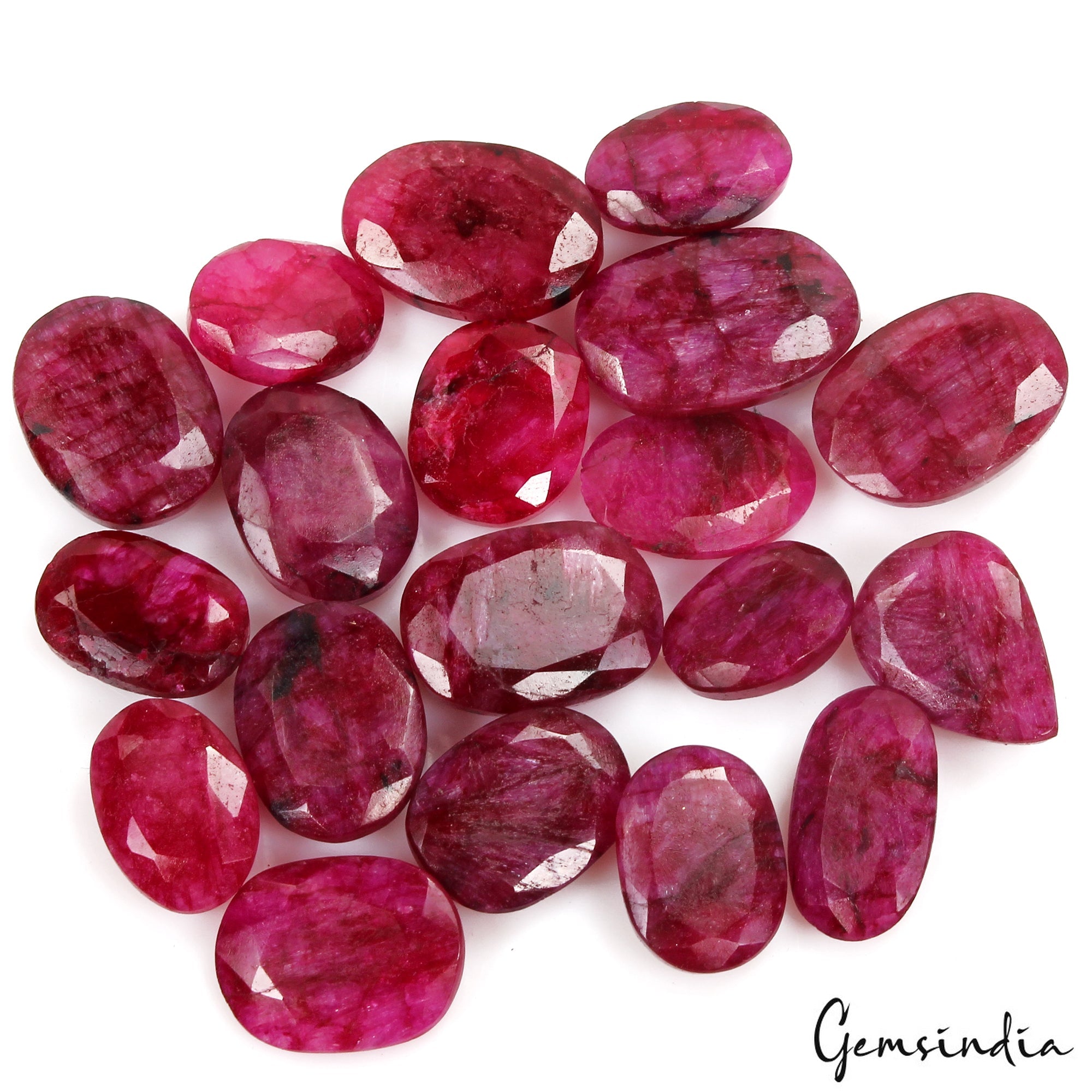 340 Ct Natural Red Pink Beryl Mix Faceted Loose Wholesale Gemstone Lot 19 Pcs