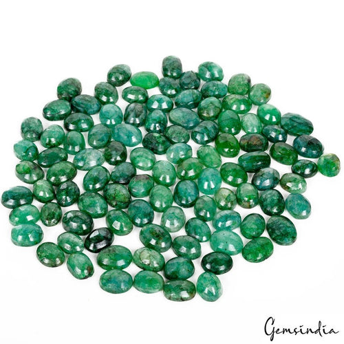 100 Pcs Natural Colombian Emerald Green Oval Cut Loose 13mm-19mm Certified Gems