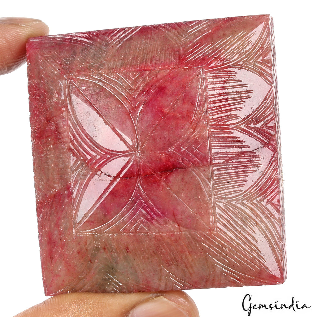 920 Cts Natural Pink Red (Bixbite) Beryl Baguette Cut Carved Huge Size Loose Gem