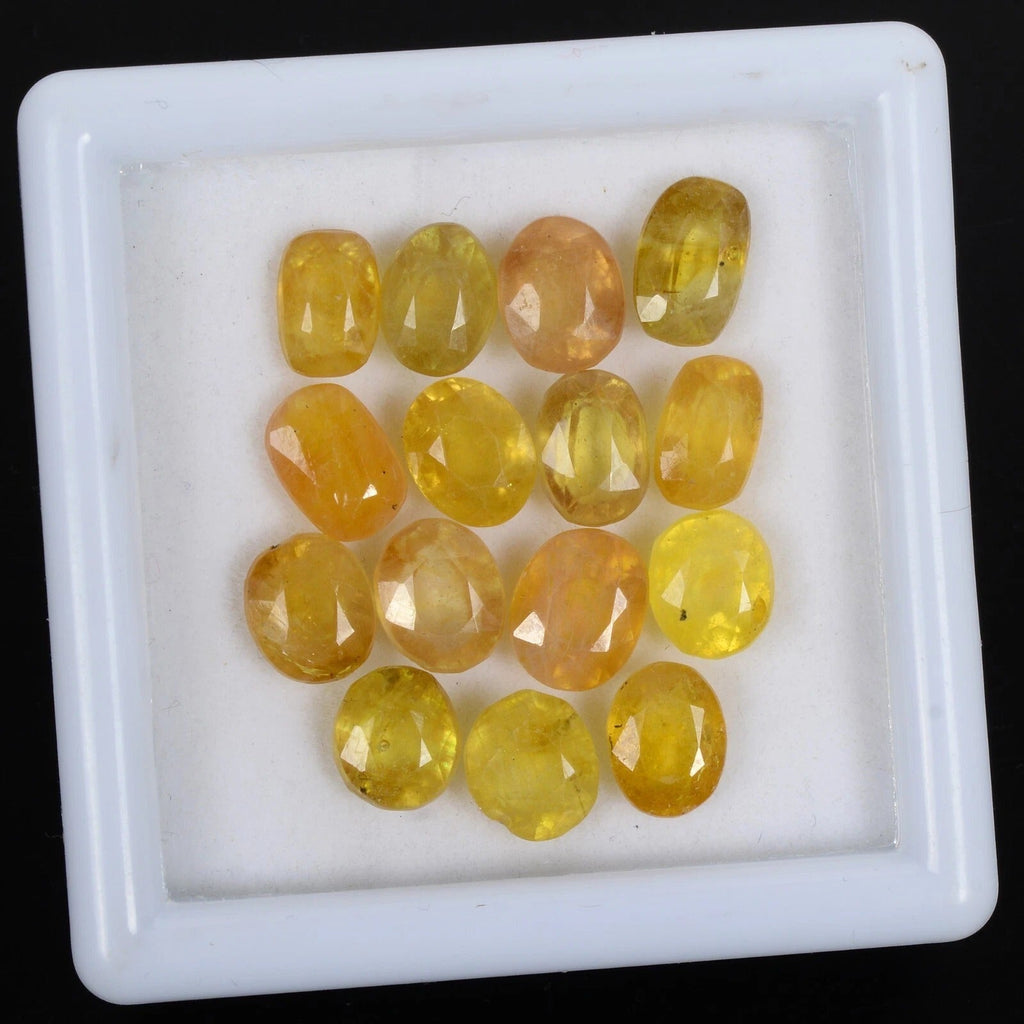 15 Pcs Natural Ceylon Yellow Sapphire Mix Cut Loose Unheated Gemstones~ 40.70 Ct