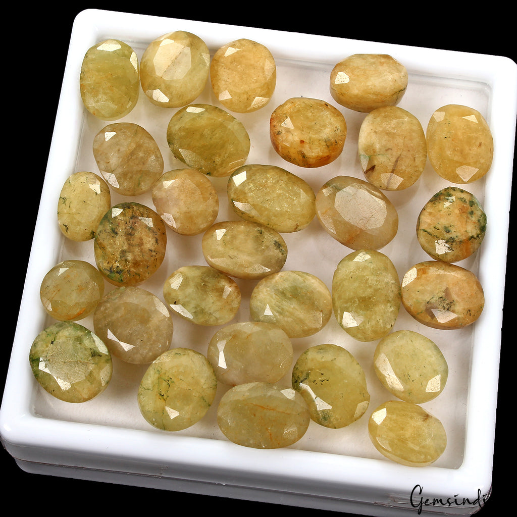 Beryl Lot, Loose Gemstone, Untreated, Yellow — 29 Pieces, 12mm to 17mm, 310 Ct