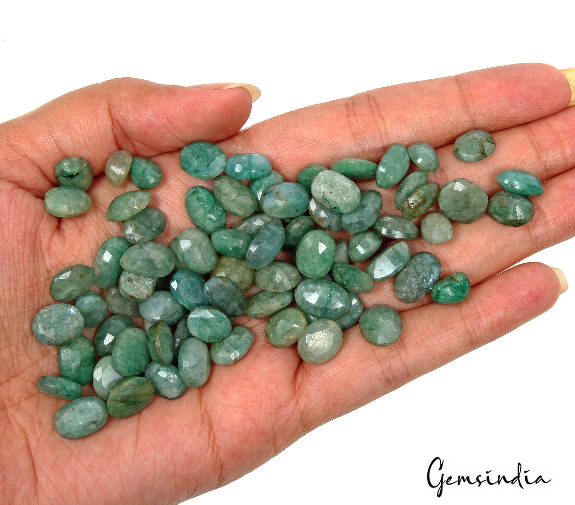 230.55 Ct Natural Green Brazilian Emerald Oval Faceted Loose Wholesale Lot 79 Pc