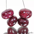 740 Cts/4 Pcs Natural African Red Ruby Round Faceted Drill Bead Loose Gems Lot