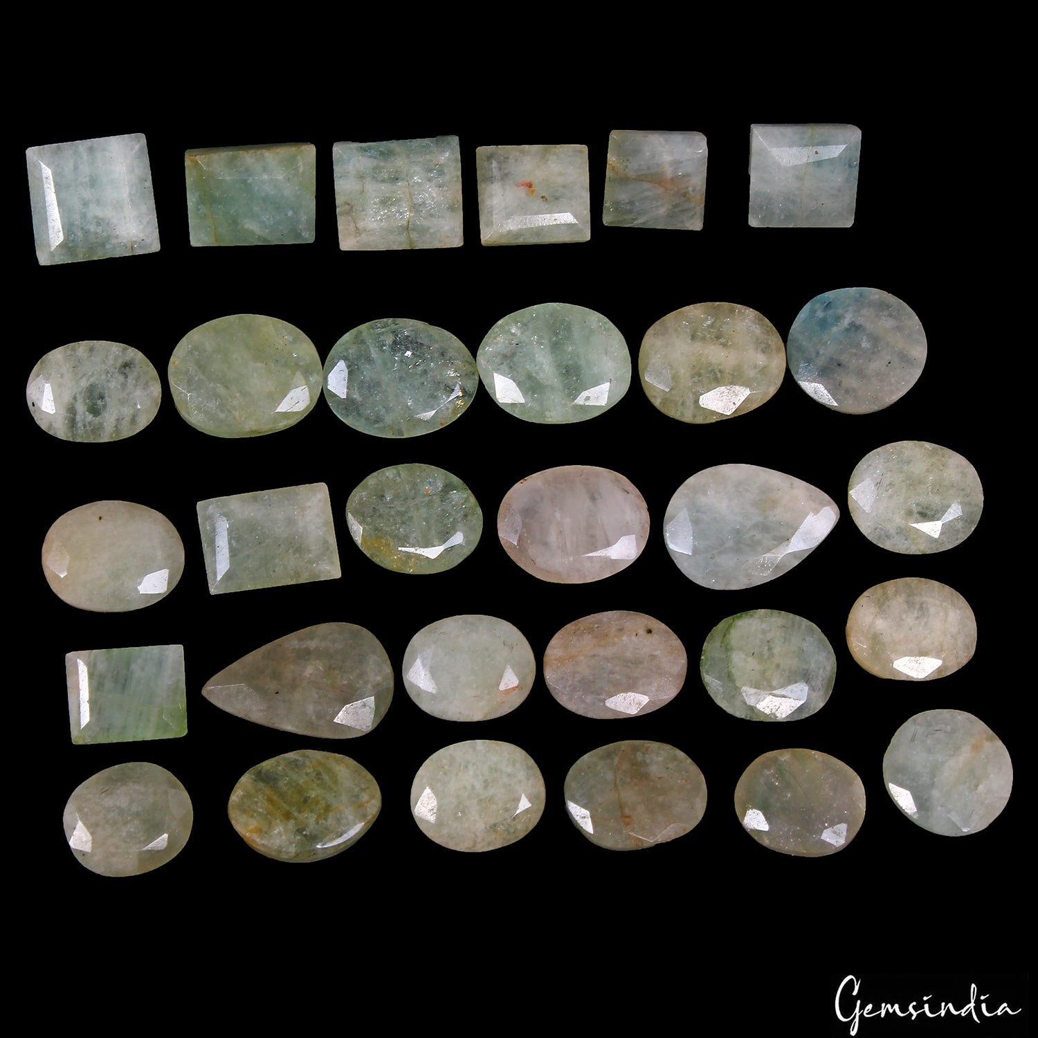 280.00 Ct Natural Blue Green Aquamarine Mix Faceted Cut Loose Wholesale Gems Lot