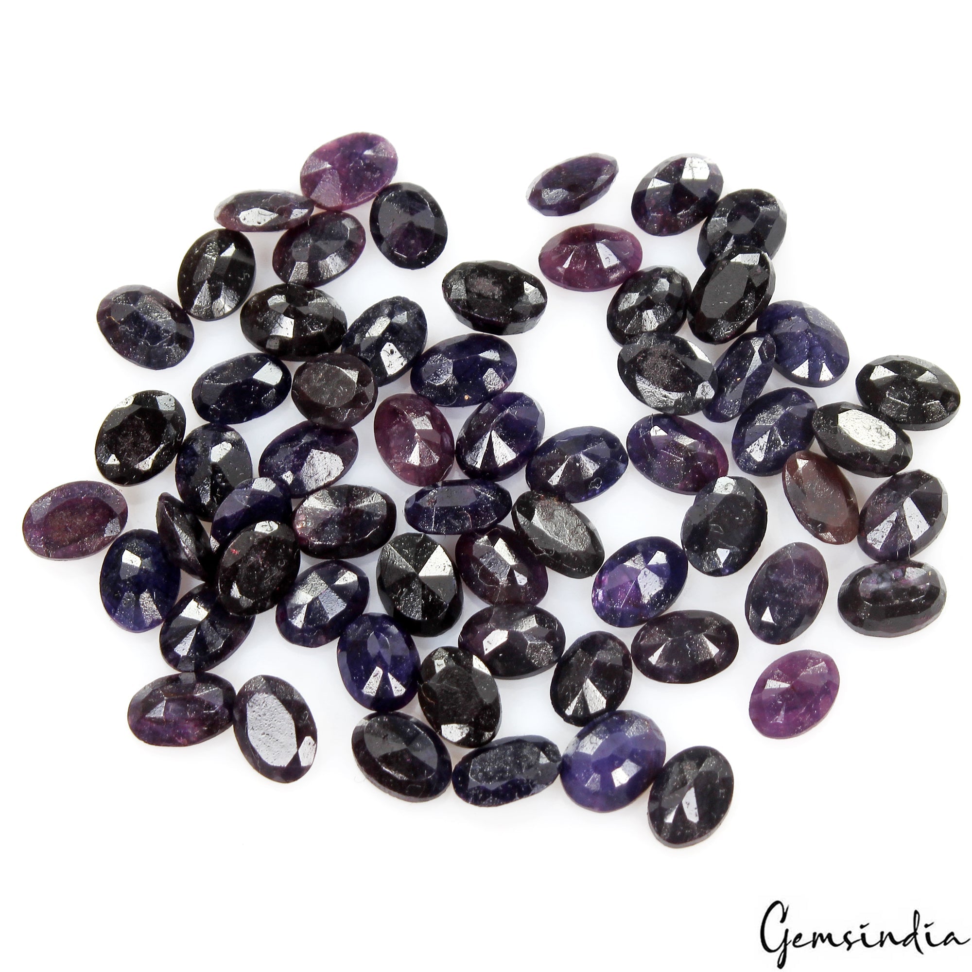 61 Pcs Natural Blue Sapphire Oval Cut Loose Faceted Certified Gemstones~58.60 Ct