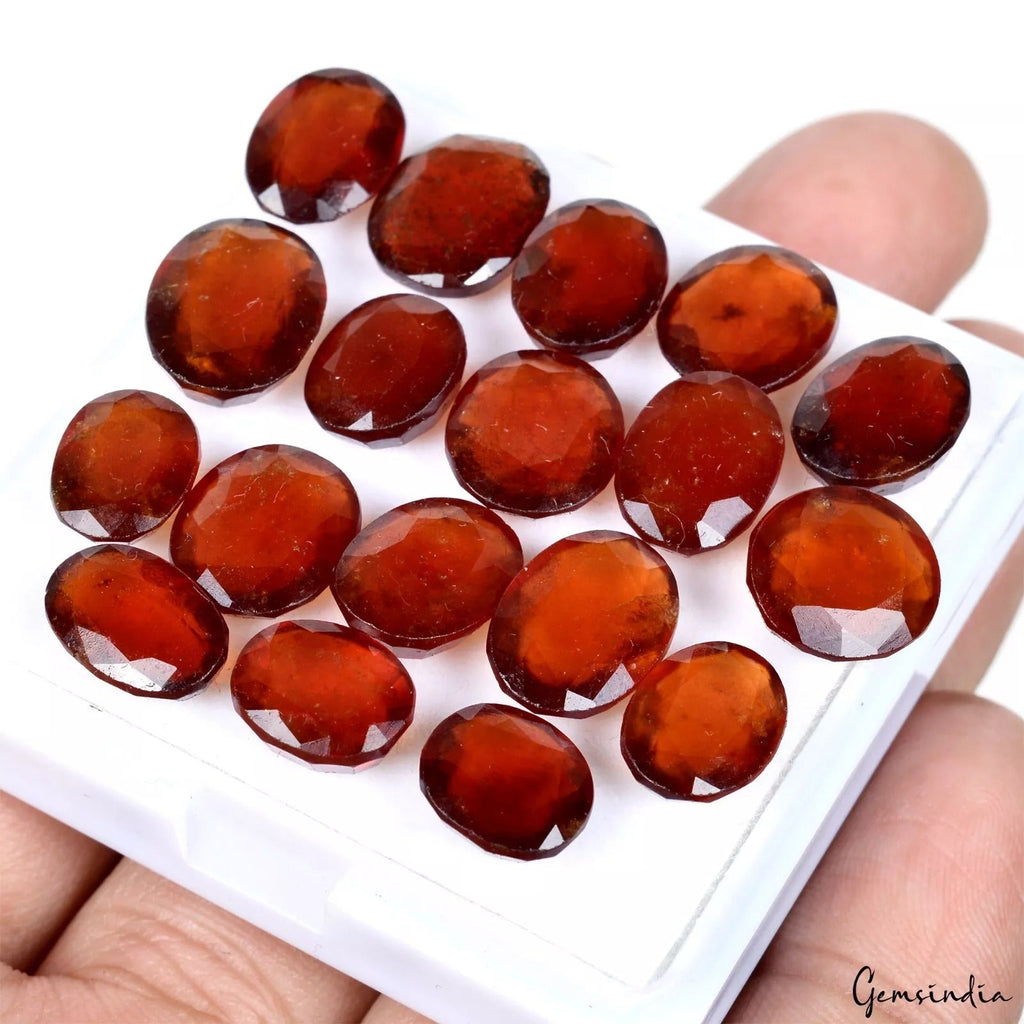 74+Ct/18 Pcs Natural Untreated Orange Sri Lankan Hessonite Garnet Oval Loose Gem