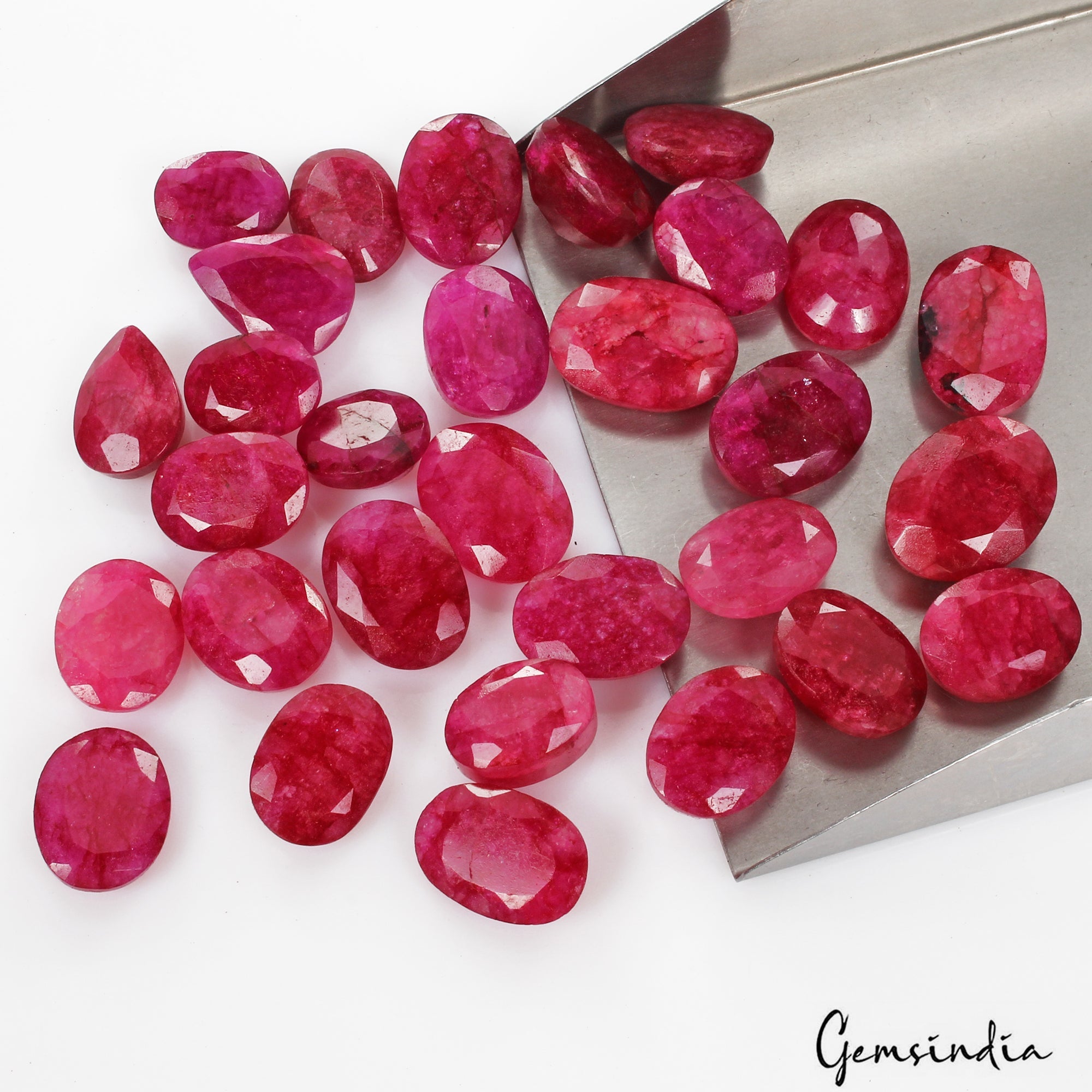 370 Ct/30 Natural Red Pink USA Beryl Bixbite Oval Pear Cut Loose Gem For Jewelry