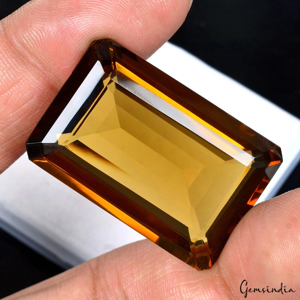 71.80 Ct.Ravishing Color! Natural Gold Yellow Citrine Perfect Shape&Clean Gem