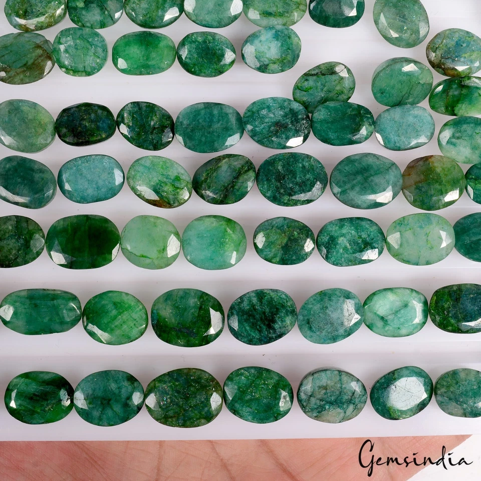 1000 Ct 103 Pcs Natural Brazilian Emerald Green Oval Cut Loose 11-18mm Gemstones