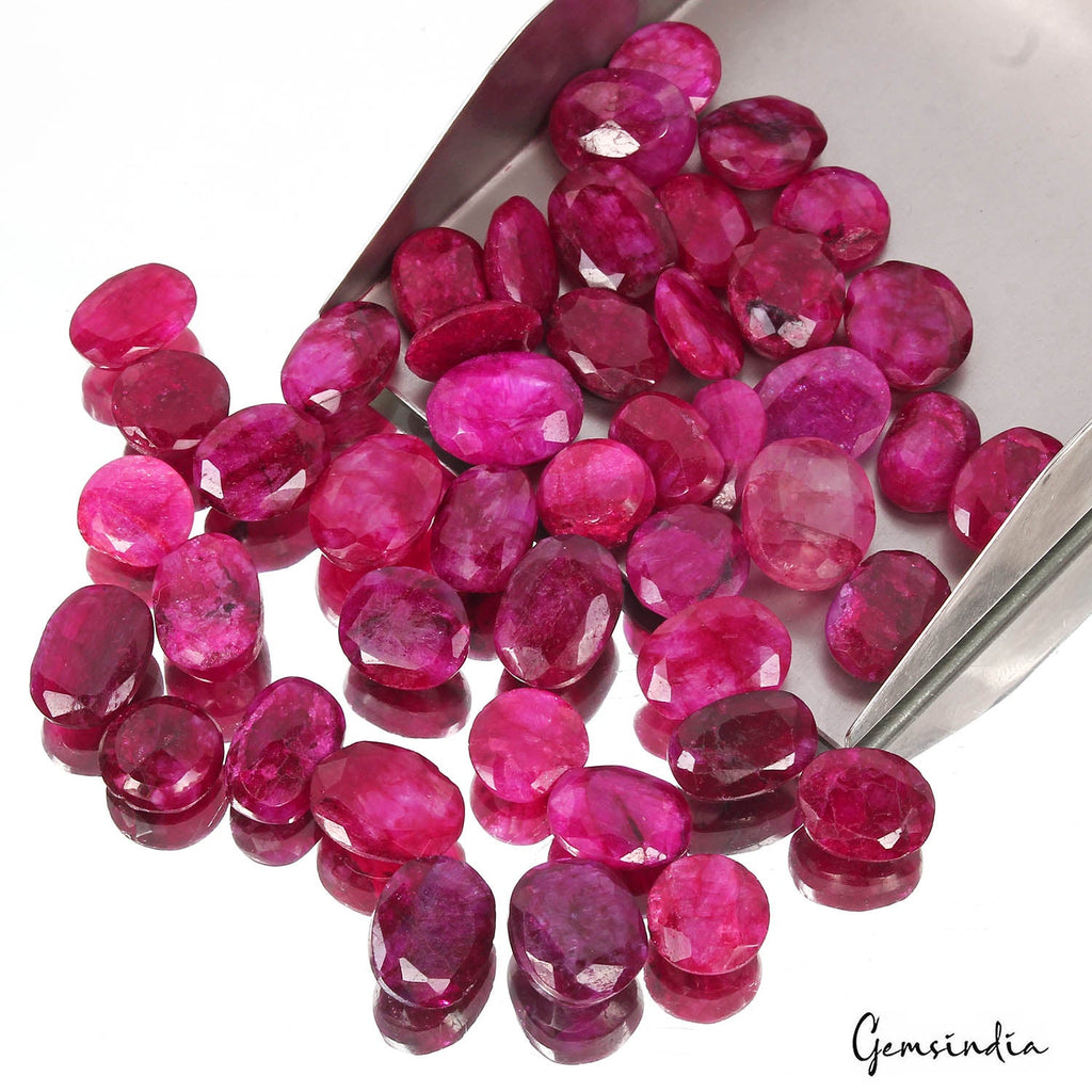 420 Ct/43 Natural Red Pink USA Beryl Bixbite Oval Faceted Loose Gems For Jewelry