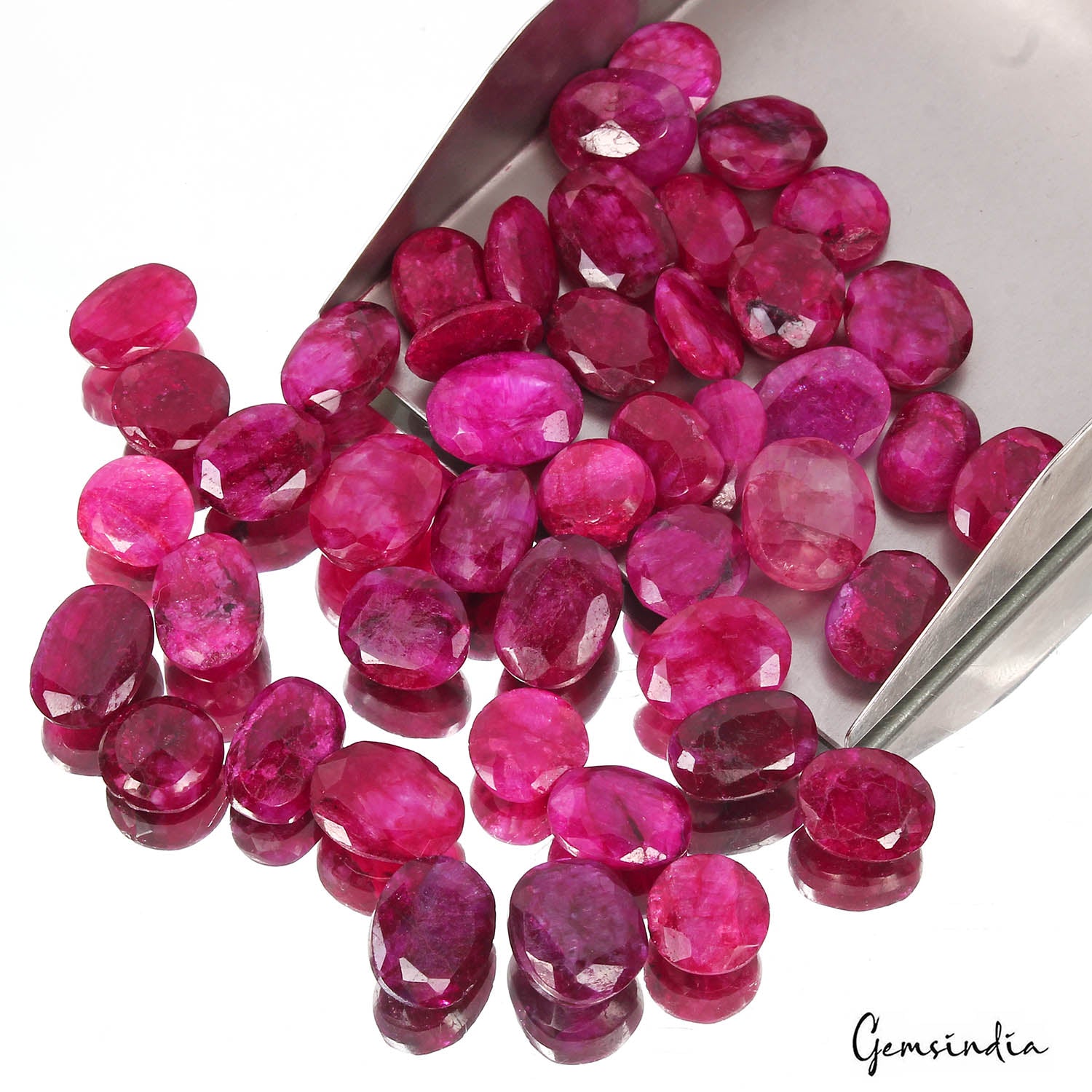 420 Ct/43 Natural Red Pink USA Beryl Bixbite Oval Faceted Loose Gems For Jewelry
