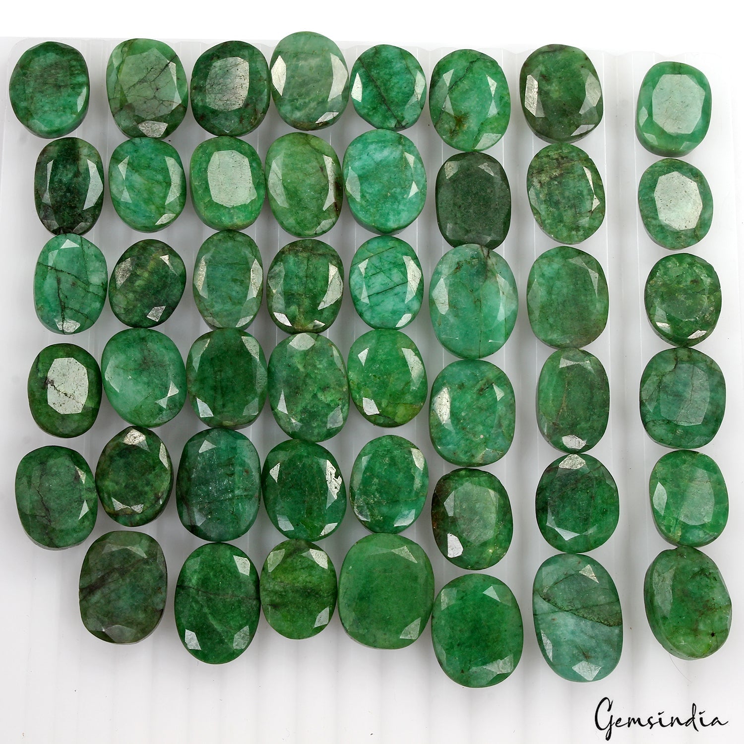 650 Ct Natural Green Brazilian Emerald Oval Cut Faceted Loose Wholesale Gems Lot