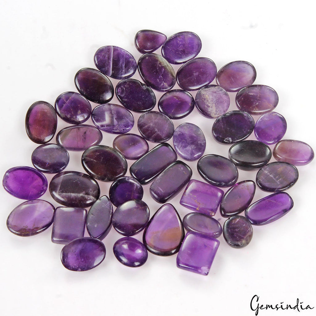 260 Cts Natural Purple Amethyst Mix Cabochon Loose Polished 10mm-18mm Gemstones