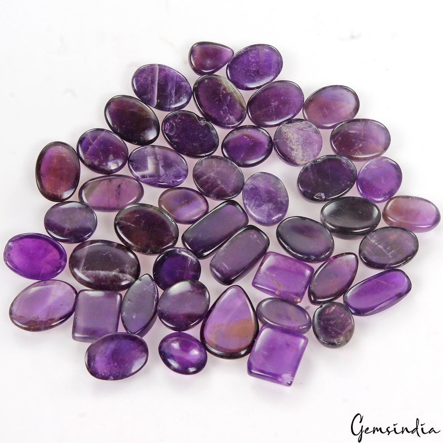 260 Cts Natural Purple Amethyst Mix Cabochon Loose Polished 10mm-18mm Gemstones