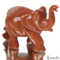 1020Ct Natural Brown Sunstone Trunk up Elephant Hand Crafted/Home Decor Gemstone
