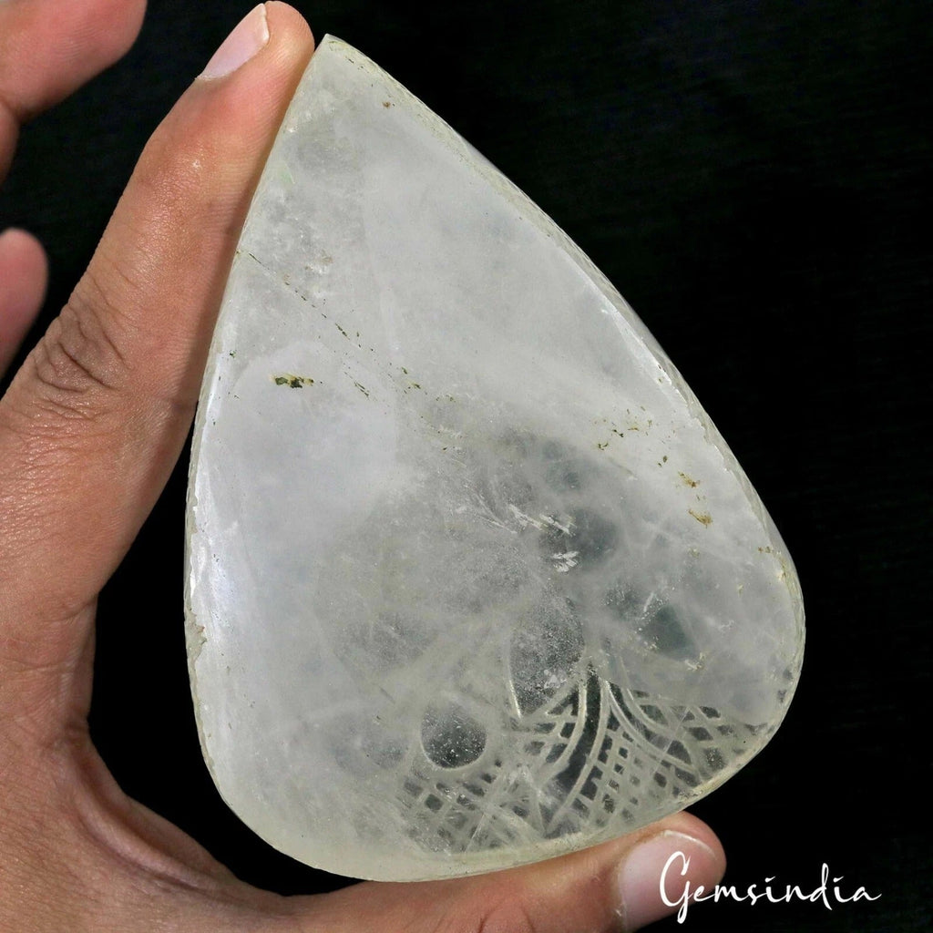 1430 Cts Natural Untreated White Quartz Pear Hand Carved Earth Mined Huge Gem