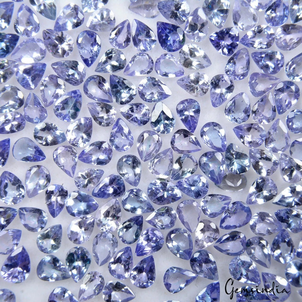27.50 Ct/220 Pcs Natural Untreated Blue Tanzanite Pear Calibrated 4x3mm Gems Lot