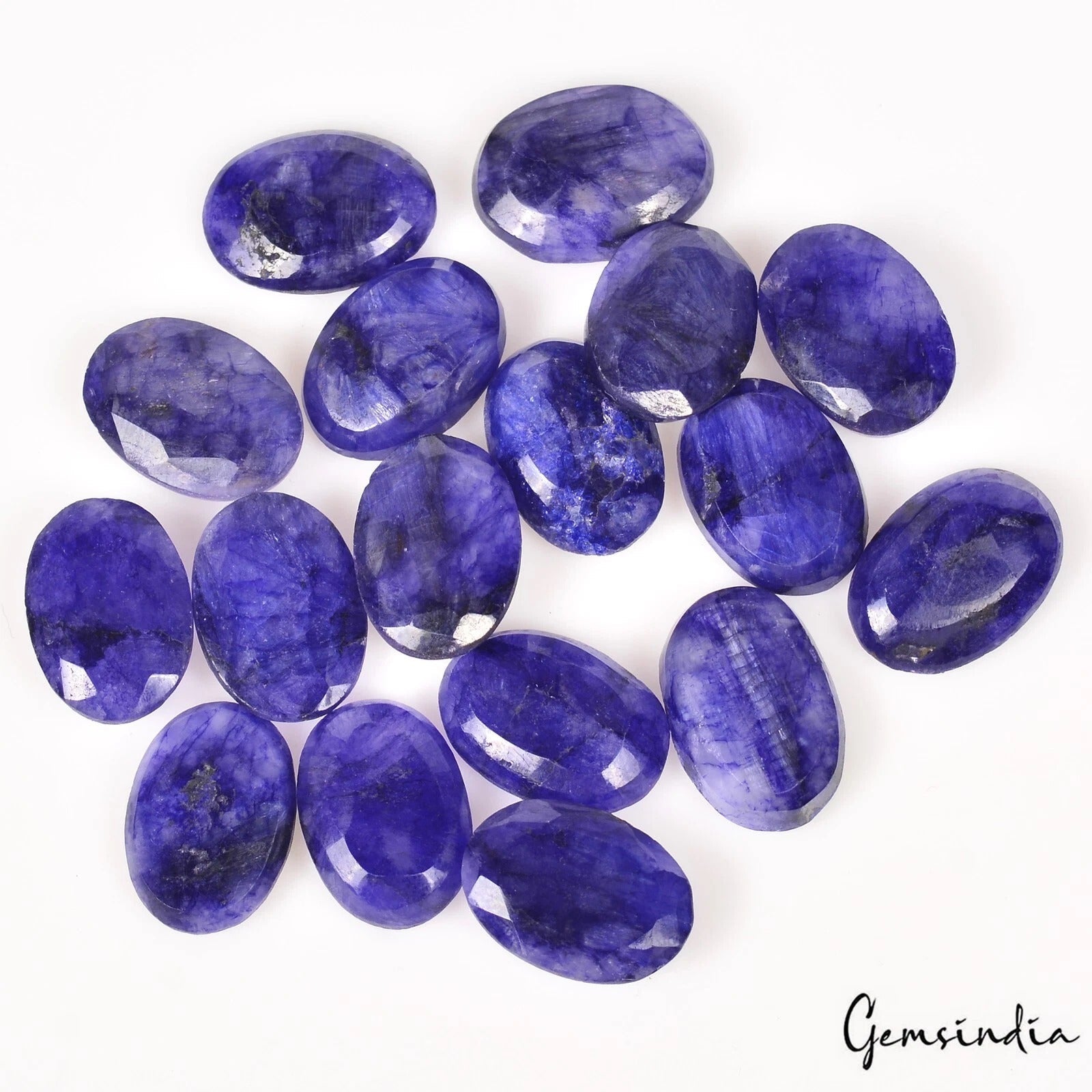 Certified 100 Cts/17 Pcs Natural Blue Beryl Oval Faceted Loose Gems For Jewelry