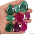 420 Cts Natural Red Beryl/Green Emerald Oval Cut Loose Pendant Size Gems~ 9 Pcs