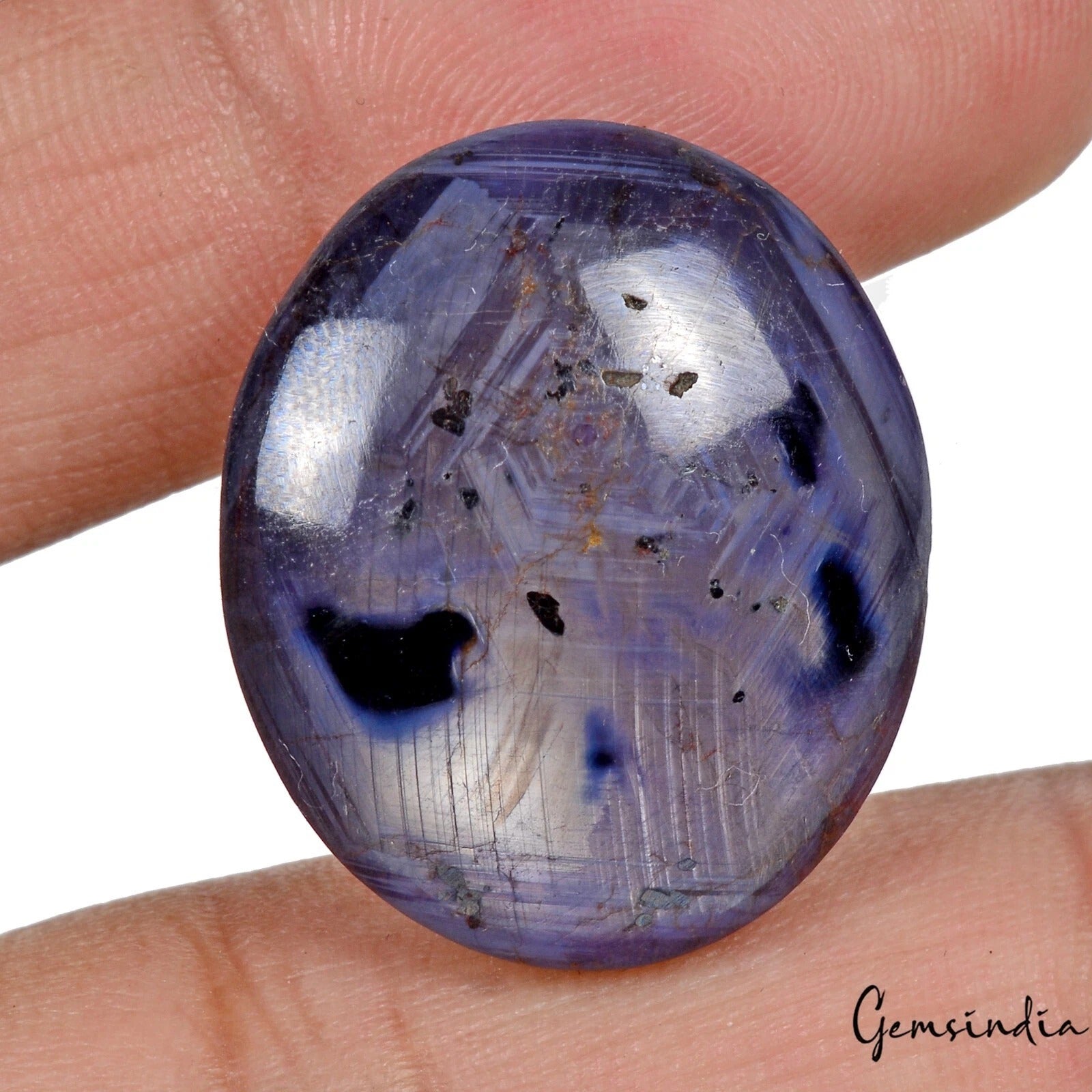66.30 Ct Natural Red Purple Star Ruby Oval Cabochon Loose Gemstone For Jewelry