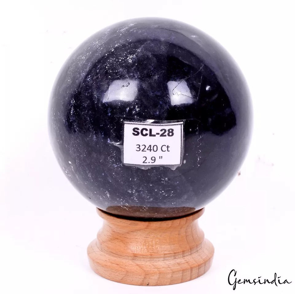 3240 Cts Natural Black Agate Reiki Crystal Healing Mineral Sphere Huge Gem~ 2.9"