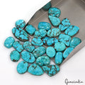 530 Cts Natural Blue Spiderweb Turquoise Mix Cabochon Loose 17-34mm Gemstones