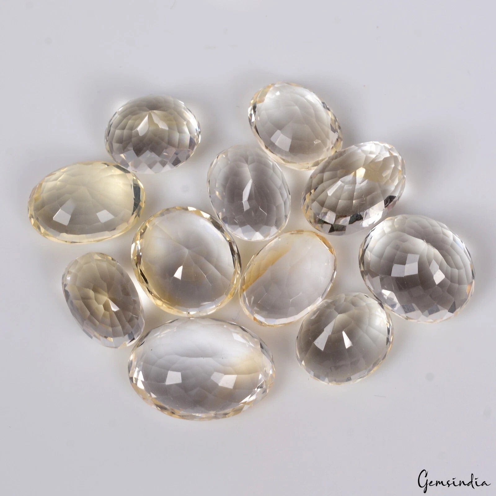 147.60 Cts/11 Pcs Natural Brazilian Yellow Citrine Quartz Oval Gems For Jewelry
