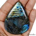 220 Cts Natural Untreated Golden Blue Labradorite Pear Cab Loose Gem For Pendant