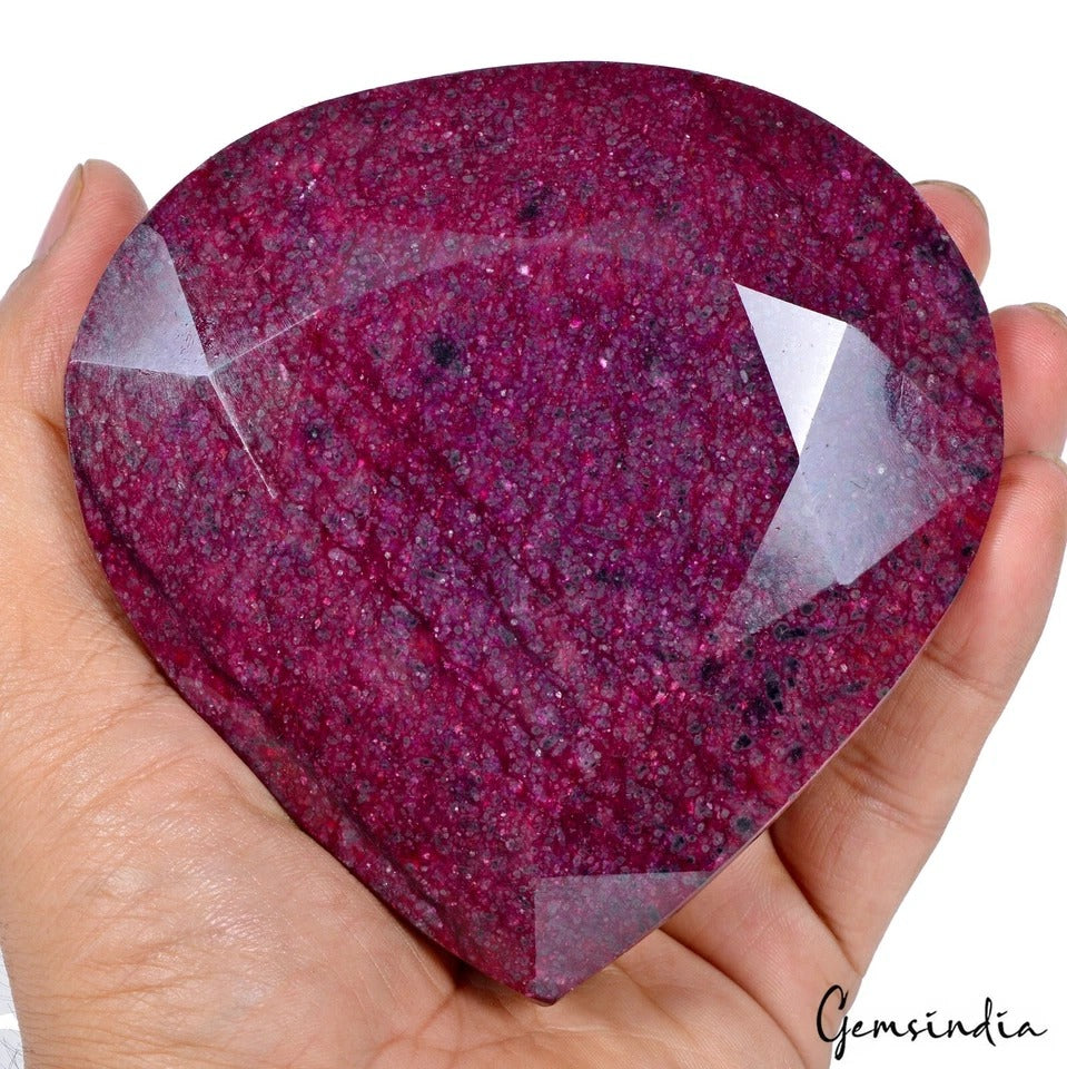 4440 Ct Natural Red Ruby Pear Cut Earth Mined Huge Museum Size Gemstone W/ Stand